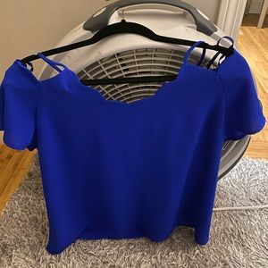 blue off the shoulder top